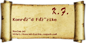 Konrád Füzike névjegykártya